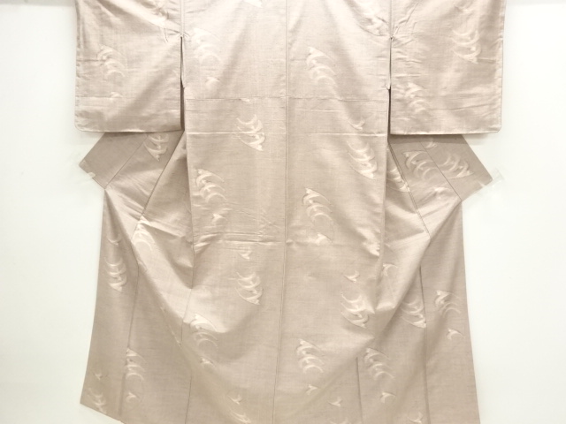 Hand-woven pongee kimono with crane pattern